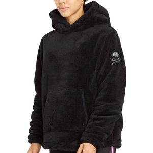 Soul by SoulCycle Reversible Black Fleece Pullover Hoodie Size XS NWT